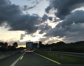 The cloudscape in the morning driving to Herning for the 2022 World Championships Dressage