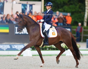 Kirsten Brouwer and My Precious at the 2022 World Young Horse Championships :: Photo © Astrid Appels