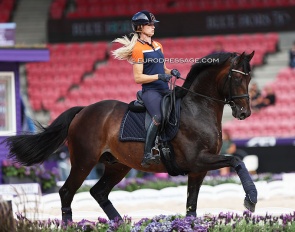Dinka van Liere schooling Hermes at the 2022 World Championships in Herning :: Photo © Astrid Appels