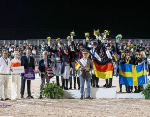 Germany, USA and Sweden on the podium for the FeI Nations Cup at the 2023 CDIO Wellington :: Photos © Sue Stickle