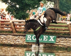Jimmy Wofford and The Optimist at the 1986 Rolex Kentucky Three-Day Event Horse Trials :: Photo © Mary Phelps