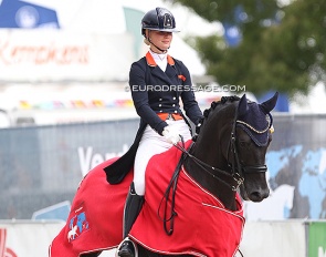 Kimberly Pap and Jersey won the 7-yo consolation final at the 2021 World Young Horse Championships :: Photo © Astrid Appels