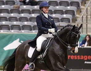Lauren Sprieser and Guernsey Elvis at the 2022 USDF Dressage Finals :: Photo © Sue Stickle
