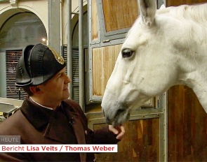 Screen shot of Andreas Hausberger at the Spanish Riding School in Vienna