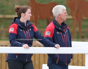 Laura Roberts with U.S. team captain George Williams at the 2022 CDIO Compiegne :: Photo © Astrid Appels