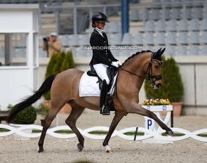 Belgian Liezel Everars and FS Capelli de Niro won the pony freestyle at the 2023 CDI Aachen Festival 4 Dressage :: Photo © Astrid Appels