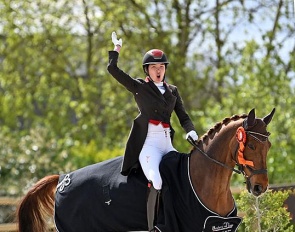 Sarah Rao and Faydirmie ZH win the Inter I Kur to Music at the 2023 CDI Le Mans :: Photo © Les Garennes