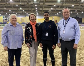 Ellison Abrahams, Irina Maknami, Mohamel al Serkal, and Neil Abrahams at the Judges Maintenance Course in Abu Dhabi
