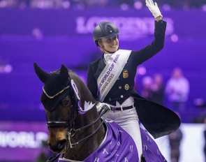 Jessica von Bredow-Werndl wins the 2023 World Cup Finals :: Photo © Stefan Lafrentz