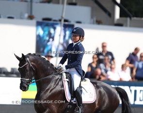 Anne Troensegaard and Delizia at the 2018 World Young Horse Championships :: Photo © Astrid Appels