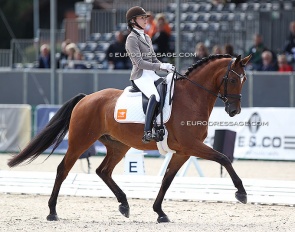 Dinja van Liere and Leonidas at the 2021 World Young Horse Championships :: Photo © Astrid Appels