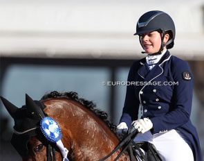 Claire Robinson on Glamour Boy at the 2022 CDI Wellington :: Photo © Astrid Appels