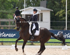 Belgian born Laurence Vanommeslaghe, now riding for France, at the 2023 CDI Grote Brogel :: Photo © Astrid Appels