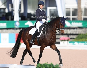 USDF region 9 rider Sydney Lipar and Zerragamo at the 2023 Palm Beach Dressage Derby :: Photo © Astrid Appels