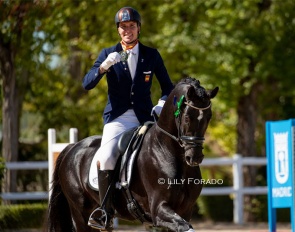 Juan Manuel Acosta on Saltes TR at the 2022 Spanish young horse championships :: Photo © Lily Forado