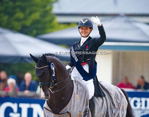 Anna Kasprzak and Danciero win the 7-year old finals at the 2023 World Young Horse Championships :: Photo © Astrid Appels