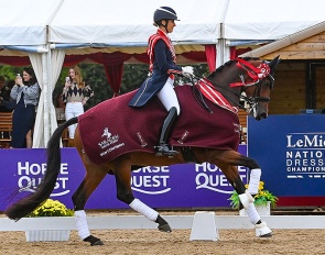 Charlotte Dujardin and Kismet win the small tour title at the 2023 British Dressage Championships :: Photos © Kevin Sparrow