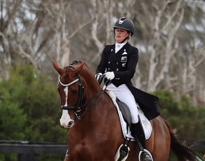 Melissa Galloway and Windermere J'Obei W at the 2023 Australian Dressage Championships in Boneo