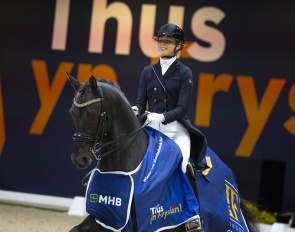 Myrthe Wedda and Kick-Off win the Inter I at the 2023 CDI Leeuwarden :: Photo © Digishots