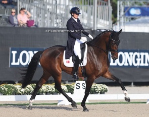 Lone Bang Zindorff and Poseidon Majlund at the 2022 World Young Horse Championships :: Photo © Astrid Appels