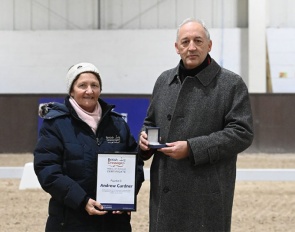 Andrew Gardner receives the British Dressage Medal of Honour :: Photo © BD