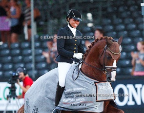 Laura Strobel and Villeneuve at the 2018 World Championships for young dressage horses :: Photo © Astrid Appels