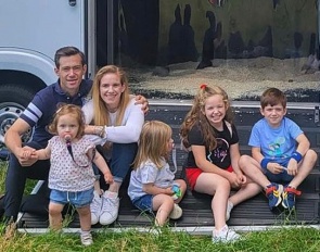 Antonio and Joana do Vale with four of their five kids at the horse show