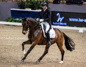 Felix Kneese and Quibelle competing in the national Grand Prix tour at the 2022 CDI-W Neumunster :: Photo © Stefan Lafrentz