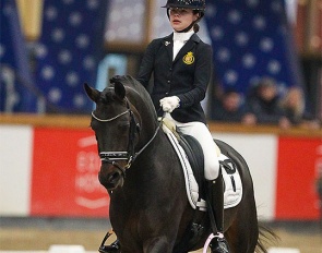 Anna Peeters on Balotelli at the 2022 CDI Opglabbeek :: Photo © Astrid Appels