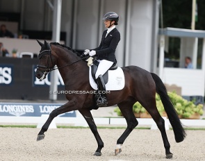Jessica Michel-Botton and So Secret at the 2023 World Young Horse Championships :: Photo © Astrid Appels