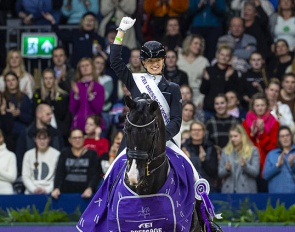 Charlotte Fry and Everdale win the World Cup qualifier at 2024 CDI-W Amsterdam :: Photos © Digishots