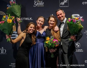 Charlotte Defalque, Flore de Winne, Larissa Pauluis and Domien Michiels win the "Jury's Trophy" at the 2024 EquiGala :: Photo © Dirk Caremans