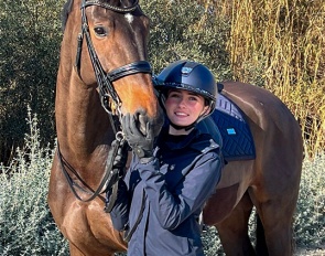 Mathilde Juglaret welcomes Lady Lou into her barn