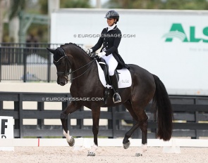 Genay Vaughn and Gino in the national Grand Prix class at the 2024 CDI-W Wellington :: Photo © Astrid Appels