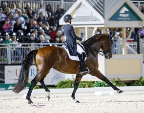 Anna Abbelen riding A Capella in the horse change finals of the 2024 Palm Beach Dressage Derby :: Photo © Sue Stickle
