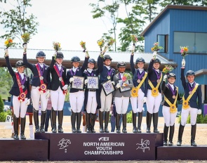 The junior team podium at 2024 North American Youth Championships :: ©Avery Wallace/US Equestrian