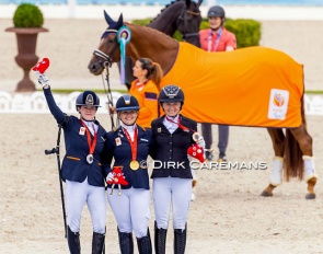 The Grade IV podium with Voets, Haerkens and Niehues at the 2024 Paralympics :: Photos © Hippofoto