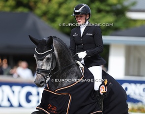 Maxi Kira von Platen on Proud James in the 4-YO Challenge at the 2024 World Young Horse Championships :: Photo © Astrid Appels