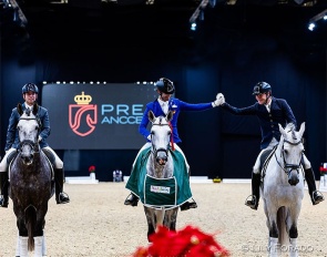 Domingo de Centurion, Derroche de Indalo and Druida de Centurion are the medalists in the 2024 ANCCE Cup Finals for 6-year olds at SICAB :: Photo © Lily Forado