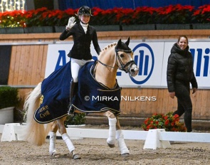 Mia Steinbusch and Cyrill in the pony's final competition at the 2024 CDI Aachen Young Stars :: Photo © Mirka Nilkens