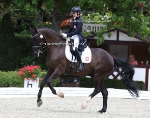  Nelly Solecka on High Bid VDT (by Rousseau x Tuschinski) at the 2023 European Junior Riders Championships :: Photo © Astrid Appels
