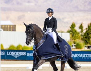 Genay Vaughn and Gino win the World Cup qualifier at the 2025 CDI-W Thermal :: Photo © Terri Miller