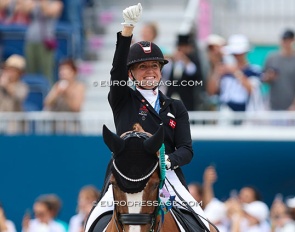 Nanna Skodborg Merrald and Blue Hors Zepter win team silver at the 2024 Paris Olympics :: Photo © Astrid Appels