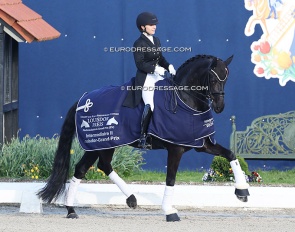 Charlott-Maria Schürmann on Dante’s Pearl win the Louisdor Cup Inter II warm-up round at the 2025 CDI Hagen :: Photo © Astrid Appels