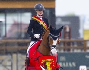 Helena Theeuwes and Matteo win gold in the FEI pony division at the 2025 Belgian Dressage Championships in Lier :: Photos © Digishots