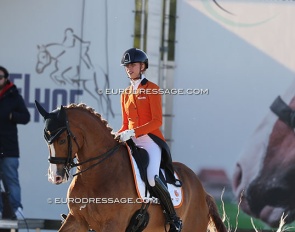 Tessa Kole competes the 7-year old Nachtwacht at international junior level, here at the 2025 CDIO Lier :: Photo © Astrid Appels