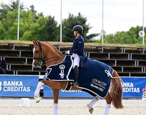 Suphajit Vuntanadit and Wall Street JV win the Grand Prix for Special CDI 3* at the 2025 CDI-W Olomouc in Czech Republic :: Photo © Lukasz Kowalski