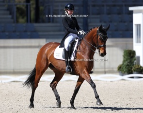 Thia Elise Nielsen on  Ophelia Van Het Rozenhof at the 2025 Aachen Festival 4 Dressage :: Photo © Astrid Appels