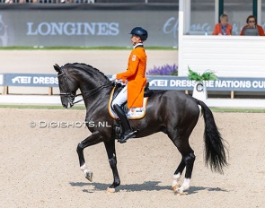 Hans Peter Minderhoud and Taminiau on their final centerline at the 2025 CDI Rotterdam :: Photos © Digishots