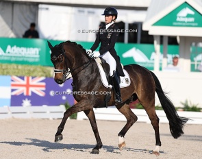 Felicitas Hendricks and Drombusch in the FEI Nations Cup at the 2025 CDIO Wellington :: Photo © Astrid Appels